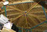 Interior view of top of wooden dome