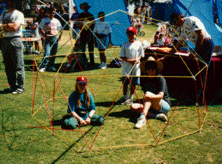 People inside of Kiddle Sticks dome